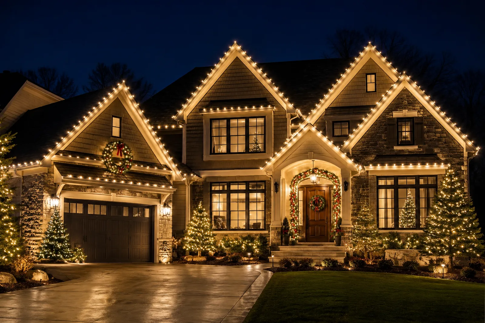 Holiday & Permanent Lighting project in Walled Lake, Michigan